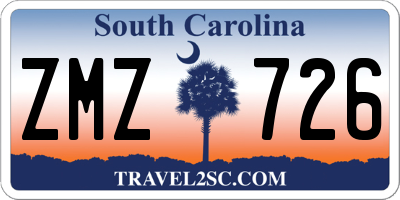 SC license plate ZMZ726