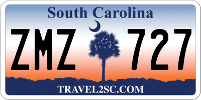 SC license plate ZMZ727