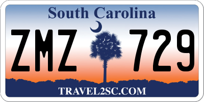SC license plate ZMZ729