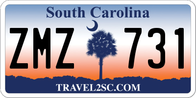 SC license plate ZMZ731