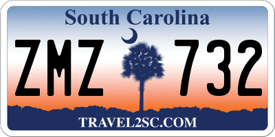 SC license plate ZMZ732