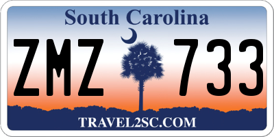 SC license plate ZMZ733