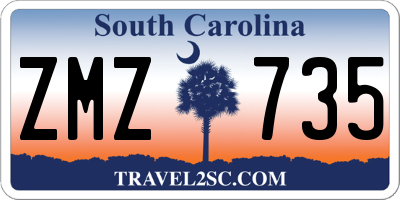 SC license plate ZMZ735