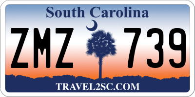 SC license plate ZMZ739