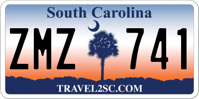 SC license plate ZMZ741