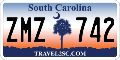 SC license plate ZMZ742