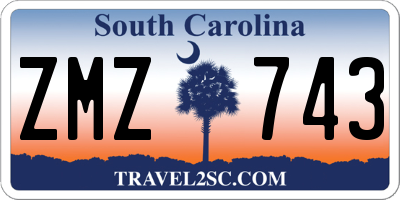 SC license plate ZMZ743