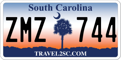 SC license plate ZMZ744