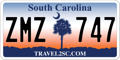 SC license plate ZMZ747