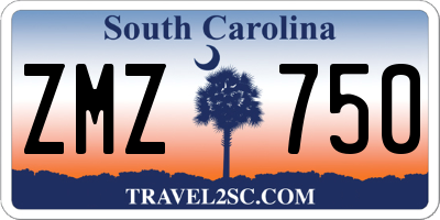 SC license plate ZMZ750