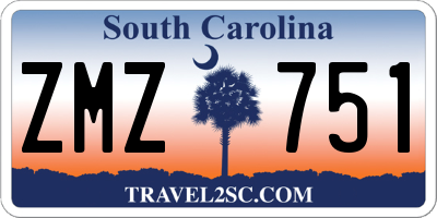 SC license plate ZMZ751