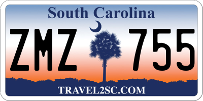 SC license plate ZMZ755