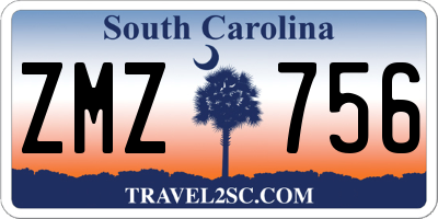 SC license plate ZMZ756