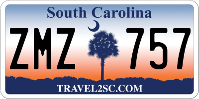 SC license plate ZMZ757