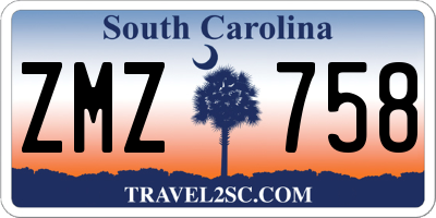 SC license plate ZMZ758