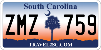 SC license plate ZMZ759