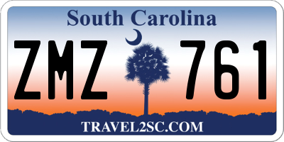 SC license plate ZMZ761