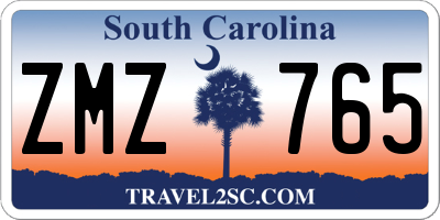 SC license plate ZMZ765