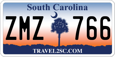 SC license plate ZMZ766