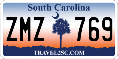 SC license plate ZMZ769