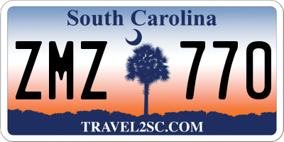 SC license plate ZMZ770