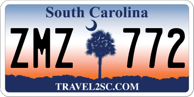 SC license plate ZMZ772