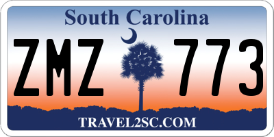 SC license plate ZMZ773