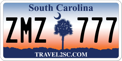 SC license plate ZMZ777