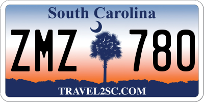 SC license plate ZMZ780
