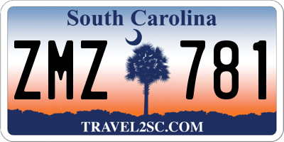 SC license plate ZMZ781
