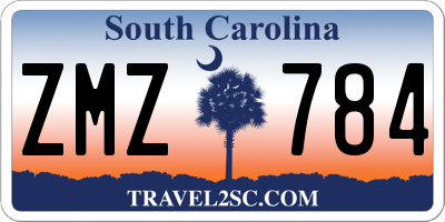 SC license plate ZMZ784