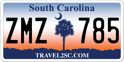 SC license plate ZMZ785