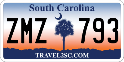 SC license plate ZMZ793