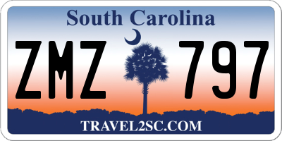 SC license plate ZMZ797