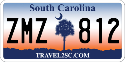 SC license plate ZMZ812