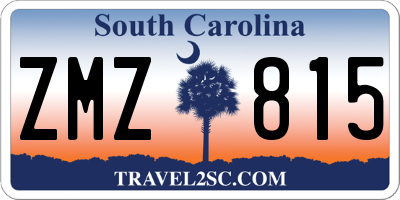 SC license plate ZMZ815
