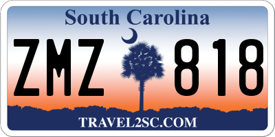 SC license plate ZMZ818