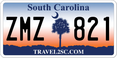 SC license plate ZMZ821