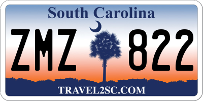 SC license plate ZMZ822