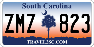 SC license plate ZMZ823
