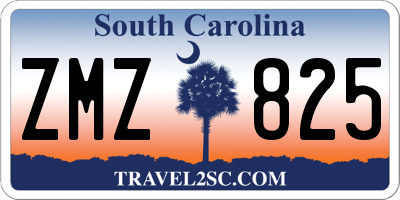SC license plate ZMZ825