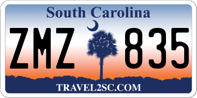 SC license plate ZMZ835