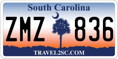 SC license plate ZMZ836