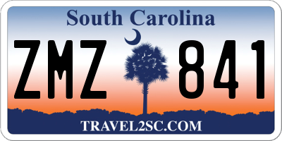 SC license plate ZMZ841