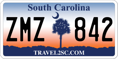 SC license plate ZMZ842