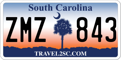 SC license plate ZMZ843