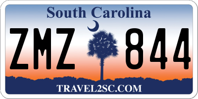 SC license plate ZMZ844