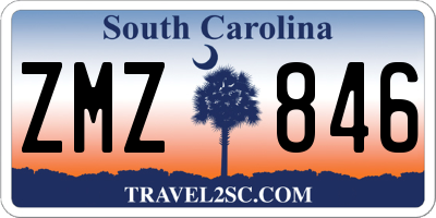 SC license plate ZMZ846