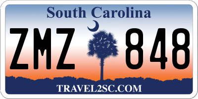 SC license plate ZMZ848