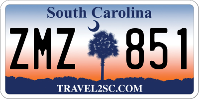 SC license plate ZMZ851